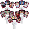 Big Dot of Happiness Maroon Grad Graduation Photo Display Centerpiece Kit - 15 Double-Sided Photo Table Topper Sticks, Vertical and Horizontal 4x6 Picture Holders, DIY Party Decoration Set