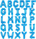 26 Pcs Blue Letter Balloons,16 Inch Foil Alphabet Letter Balloons,Letter A-Z Balloon Banner Custom Phrase Balloon for Birthday Party Wedding Anniversary Decoration (Blue 26pcs)