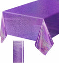 1 Pack Light Purple Iridescent Plastic Tablecloth Disposable 54 × 108 Inch Glitter Holographic Foil Table Cloth Plastic Laser Rectangle Table Cover for Birthday Wedding Disco Party
