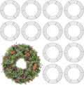 Patelai 12 Pieces 14 Inch Metal Wreath Frame Dark Green Wire Round Wreath Rings Wire Garland Frame for Home Easter Party Decor DIY Crafts Supplies
