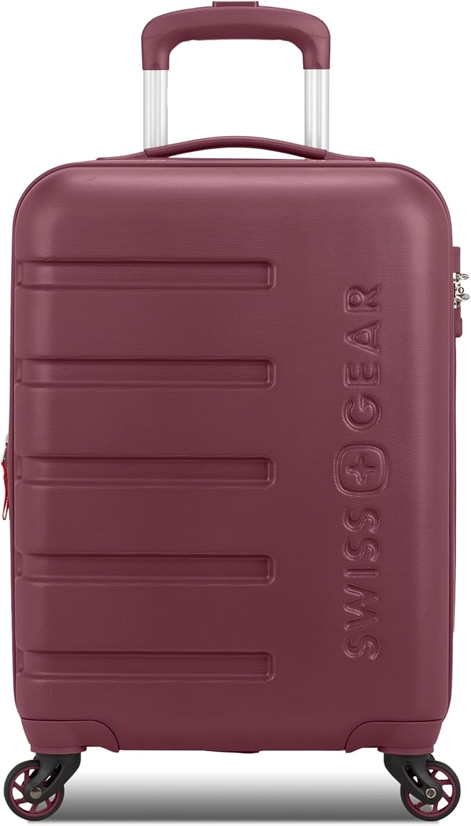 SwissGear 7366 Signature Hardside Expandable Luggage with Spinner Wheels, TSA Lock, Cup-Holder, Merlot, Carry-On 19-Inch