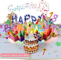 3D Musical Birthday Card, Blowable LED Light Candle, 3D Birthday Popup Cards with DIY 0-9 Numbers, Blow Out Led Light Candle, and Play Happy Birthday Music for Kids Men and Women