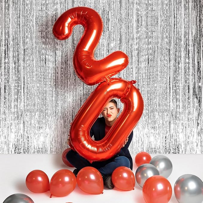 18 Balloon Number, Red Number 18th Birthday Balloons 40 Inch, 18 Years Old Red Birthday Decorations for Boys Girls, 18th Anniversary Decorations