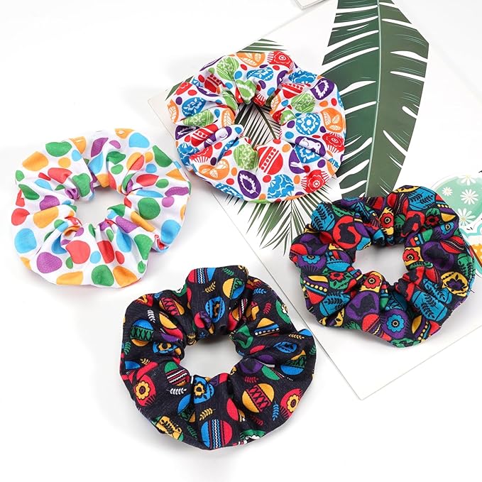 Easter Hair Ties for Women Girls Rabbit Bunny Ear Hair Scrunchies Easter Egg Elastic Hair Bands Spring Flower Hair Tie Accessories Holiday Headwear Outfits Gifts