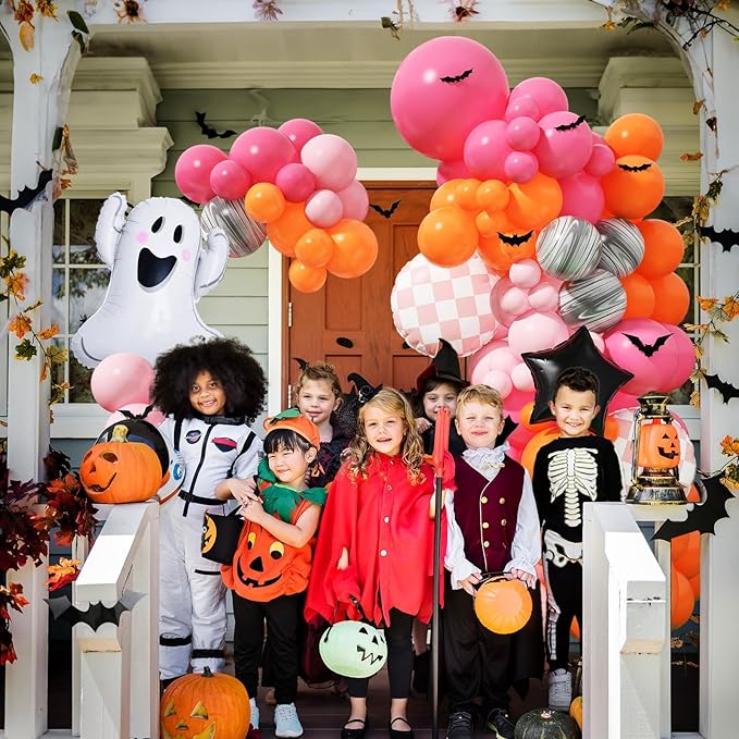 Orange and Pink Balloon Arch Garland Kit Fall Color Thanksgiving Balloons Decorations Autumn Harvest Balloon Kit for Thanks Giving Friendsgiving Themed Baby Shower Birthday Party Decoration