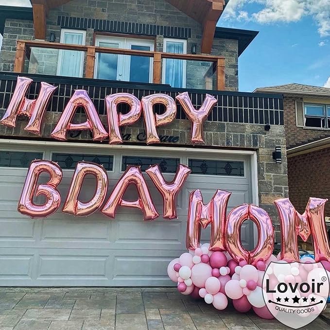Lovoir 40 Inch Large Rose Gold Letter S Balloons Big Size Jumbo Mylar Foil Helium Balloon for Birthday Party Celebration Decorations Alphabet Rose Gold S