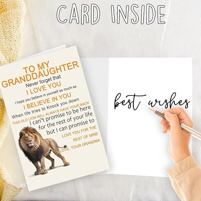OJsensai Cute Birthday Card for Granddaughter, Best Gifts from Grandma Nana, Happy Birthday for Granddaughter Kids Adult