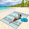 WIWIGO Beach Blanket Waterproof Sandproof Beach Mat 79" X 83"/10'x9'for 2-8 Adults Quick Drying Outdoor Picnic Mat Beach Accessories for Travel, Camping, Hiking
