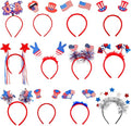 Retrowavy 24 Pcs Patriotic Head Boppers Headband 4th of July American Flag Headband Independence Day Accessories Red White Blue America Headband Bulk for Adults Veteran Day Party Favor Supplies Decor