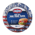 Kingsford Heavy Duty Paper Plates, Patriotic American Flag Disposable Dinner Plates for BBQ Parties, Tailgates, and Outdoor Cookouts, Durable Party Tableware, 10 Inch, 35 Count