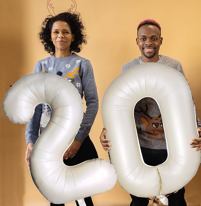 Number 0 Balloons White Sand Zero Balloon for 10 Birthday 40 Inches Cream White Large Numbers 20 Birthday Party Nude Ballons Beige 0 Digital Neutral Balloon Pearl White 0