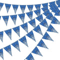 Boao 5 Pack Western Cowboy Party Decorations Bandana Pennant Banner Wild West Decor Western Cowboy Themed Yee Haw Country Party Decoration Supplies 9.8 x 5 ft(Blue Paisley)