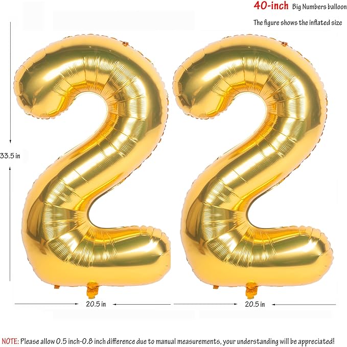 40 Inch gold Number Balloons Helium Foil Mylar Balloon Birthday Party banquet Decoration 22