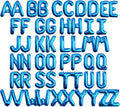 [52 PCS] 16" Foil Blue Letter Balloons 2 Sets of A-Z, Mylar Aluminum Hanging Alphabet for Graduation New Year eve Birthday Party Decorations