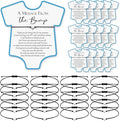 Henoyso 25 Sets Baby Shower Bracelets Adjustable Wish Bracelets Card Heart Charm Baby Shower Party Favor for Guest Gender Reveal Gifts(Blue)