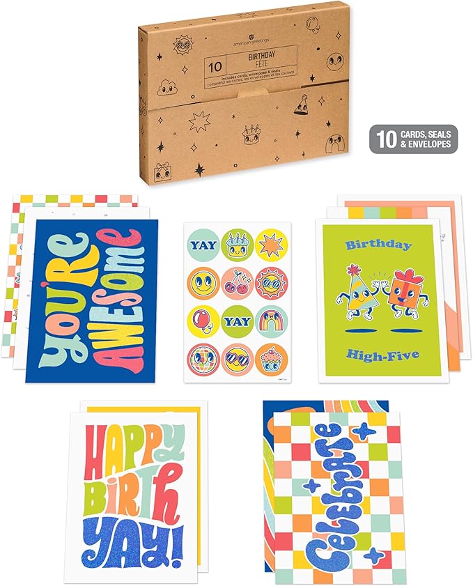 American Greetings 10-Count Kids Birthday Card Bundle with Envelopes