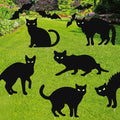 Halloween Decorations Outdoor,6Pcs Flordeluna Black Cat Yard Signs with Stakes, Glow in the Dark Eyes and 28pcs 3D Bats Wall Decor for Outdoor Yard Lawn Patio Garden Halloween Decor