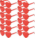 JOYIN 12 Pack Valentine Day Heart Shape Glasses, Rimless Sunglasses, Classroom Exchange Gift for Kids, Stylish and Safe Eyewear in Red, Rimless Glasses for Women and Girl, Party Favor Holiday Reward
