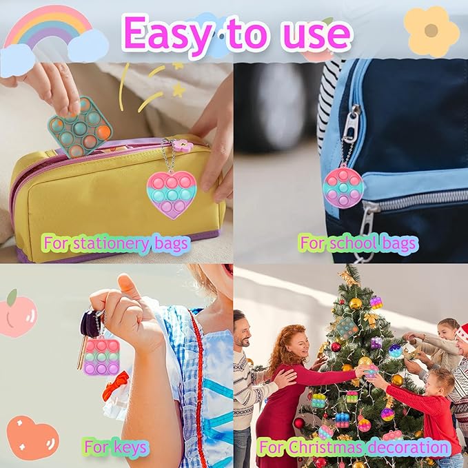 57PCS Party Favors for Kids,Fidget Toys Bulk Its Birthday Party Favors for Toddlers Adult, Small Classroom Prizes Box Fidgets Toys for Kids, Treasure Chest, Goodie Bag Stuffers, Bubbles Poppers