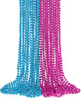 Gender Reveal Beads Decorations, 12PCS Pink Blue Gender Reveal Necklaces, 33" Round Beads Necklace Baby Gender Reveal Ideas, unisex adult Gender Reveal Party Accessories Sets Celebrations Decorations