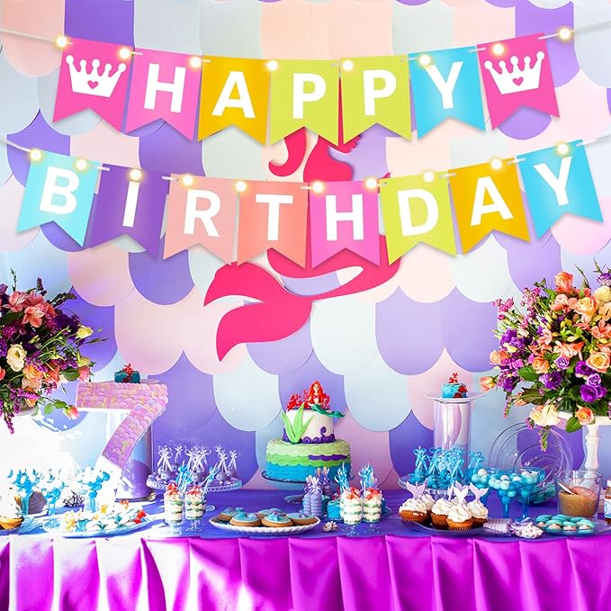 TaoBary 135 Pcs DIY Banner Custom Letters Kit Make Your Own Banner for Birthday Graduation Party Decor Include 107 Letters and Numbers, 16 Symbols, 2 String Lights, 5 Needles, 5 Rope (Colorful)