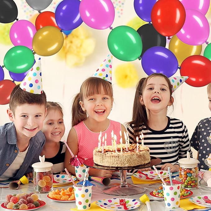 Link Balloons 12 Inch - 100 Pcs Quick Link Balloon Latex Linking Balloons Connected Linkable Balloon Birthday Wedding Party Decorations(Red)