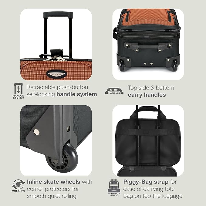 Travel Select Amsterdam Softside Expandable Luggage with Rolling Wheels, Gray, 25-Inch Medium