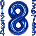 40Inch Navy Blue 8 Balloon Number Large Helium Royal Blue Number Balloons 0-9 Giant Digital 8th Foil Mylar Big Party Balloon for Boy Birthday Party Anniversary Graduation Decorations