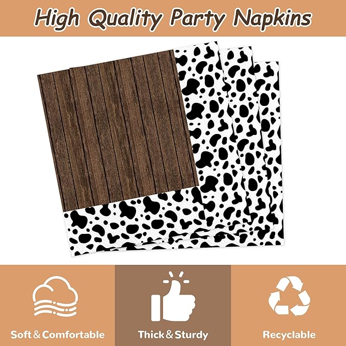169PCS Cowboy Party Decorations for Boys Western Birthday Party Supplies Cowboy Wild West Themed Paper Plates and Napkins Cups with Forks Knives and Straws Tableware Set for 24 Guests