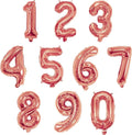 16 Inch Foil Mylar Number Balloons 0-9 for Party Decoration (Rose Gold)