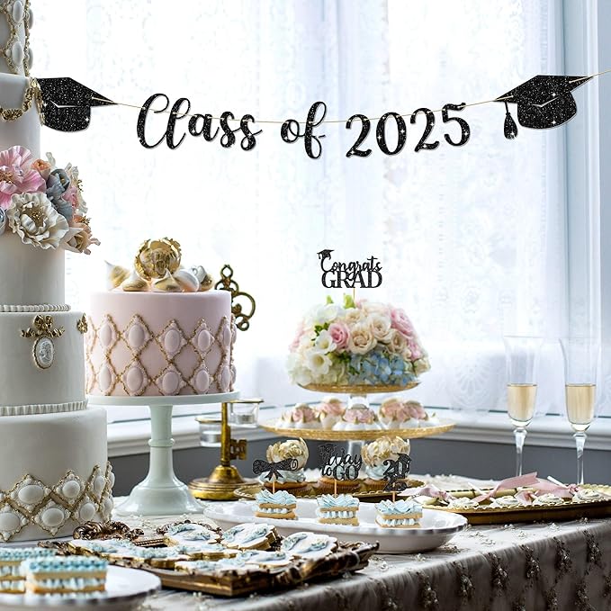 Graduation Decorations Class of 2025-9 ft No DIY Class of 2025 Banner, Graduation Party Decorations & Decor for Elementary, 5th Grade, 8th Grade, High School, College, Congrats Grad Sign