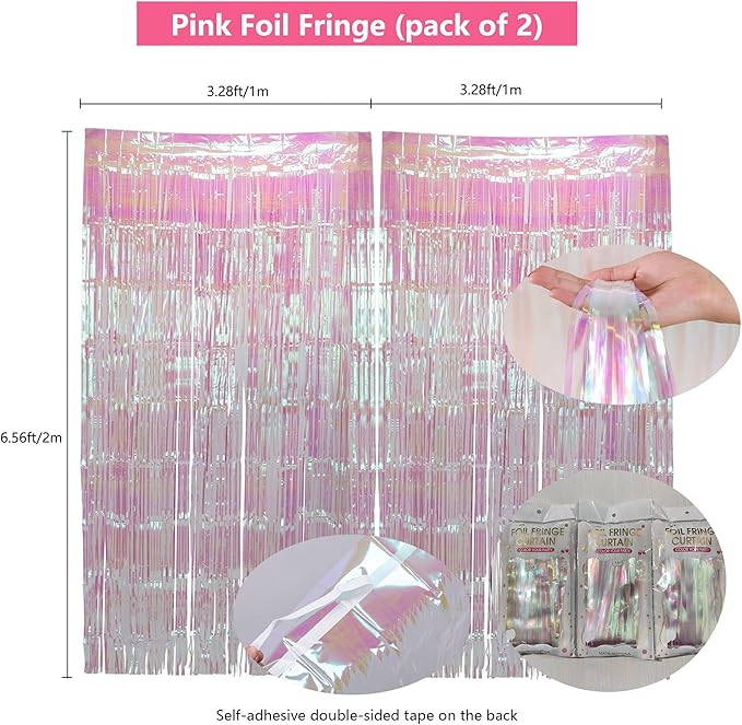 Birthday Decorations Pearl Rainbow Balloon Arch Garland Kit Iridescent Disco Party Pastel Tablecloth Supply Fringe Sparkle Backdrop Decor