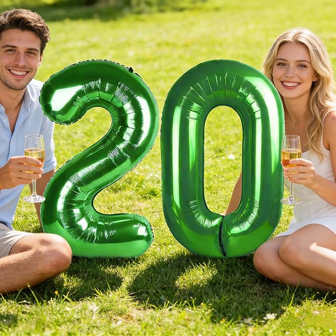 40 Inch Dark Green Balloon Numbers, 18th Birthday Party Decoration for 1 8 18 81 Men & Women, Big Foil Balloon Number for Wedding Celebration Adult Party Supplies