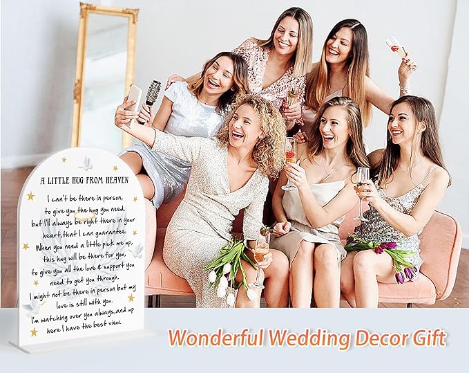 A Little Hug From Heaven, Memory Table Sign for Wedding, White Arch Acrylic Ceremony and Reception Decor, Wedding Reception and Event Party, Bridal Shower Decor, Centerpiece Table Decorations Party-24