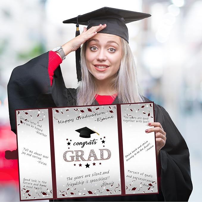 Vlipoeasn 2026 Graduation Guest Book Alternative, Maroon Class of 2026 Graduation Party Decorations, Graduation Signature Book for 2026 College High School, Unique Graduation Gifts for Friends