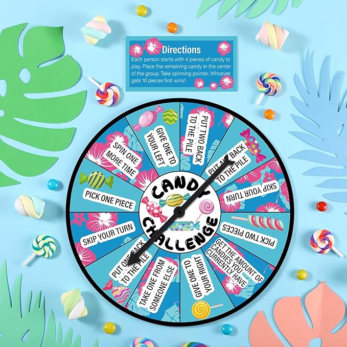 Soulchen Candy Challenge Game Spinner Spring Party Supplies Holiday Festival Game Cartoon Themed Birthday Party Favors Decoration for Boys Girls Teen Adult Family(Cartoon)