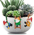 Set 3 Climbing Garden Gnomes Statue Tree Faces Decor Outdoor Yard Flower Pot Landscape Dwarf Tiny Elf Fairy Garden Micro Funny Patio Hanging Resin Figurine Accessories Clearance Deals Fence Ornaments
