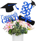 Graduation Decorations 2026, 16 PCS Black Blue Graduation Centerpieces for Tables, Double-Sided Table Toppers Centerpieces, Class of 2026 Grad Party Decorations 2026