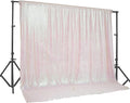 PartyDelight Iridescent White Sequin Backdrop 20x10ft - Extra Wide High Density 3mm Sequin Background with 4-Inch Rod Pocket, Sparkly Panoramic Stage Curtain for Large Gala & Corporate Events