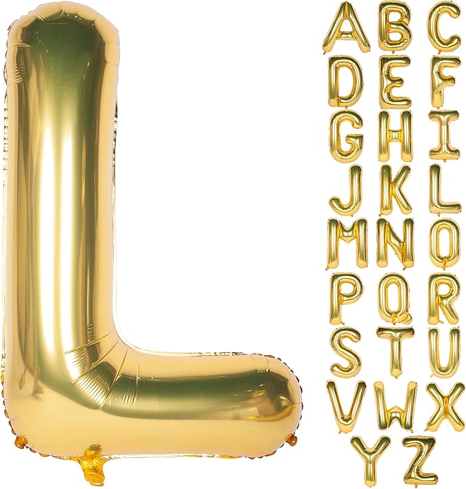 Letter Balloons 40 Inch Giant Jumbo Helium Foil Mylar for Party Decorations Gold L