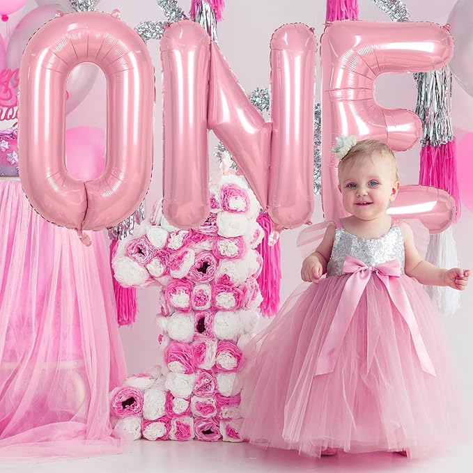 Biapian 40 Inch Giant Pink M Balloon - Single Alphabet M Foil, Light Pink Name Letter Balloon for Girls Women Birthday Party Decoration, Baby Shower, Anniversary Supplies