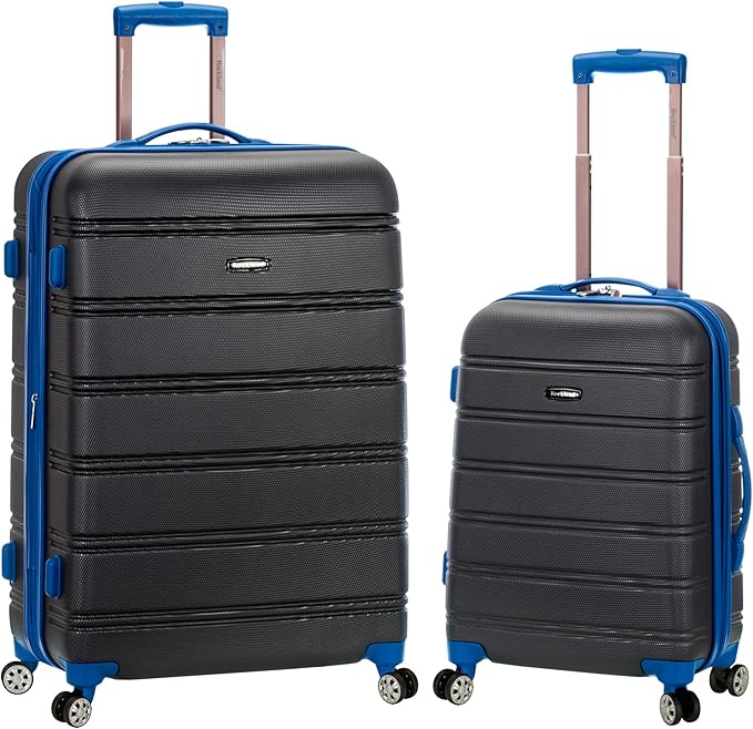 Rockland Melbourne Hardside 2 Piece Expandable Spinner Wheel Luggage Set, (20"/28"), Grey