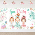 Avezano Spa Party Banner Spa Theme Birthday Party Decoration for Girls Women Spa Day Makeup Slumber Pajama Sleepover Birthday Party Decoration Banner (6x3.6ft)