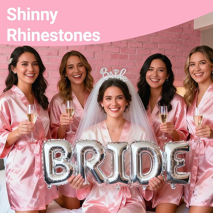 3Pcs Bride to Be Headband with Sash and Veil for Bachelorette Party Decorations，Bridal Shower Favors, Accessories for Gift