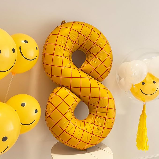 40 In Matte Yellow Number Balloons Helium Foil Mylar Balloon Birthday Party banquet Decoration Digital 8