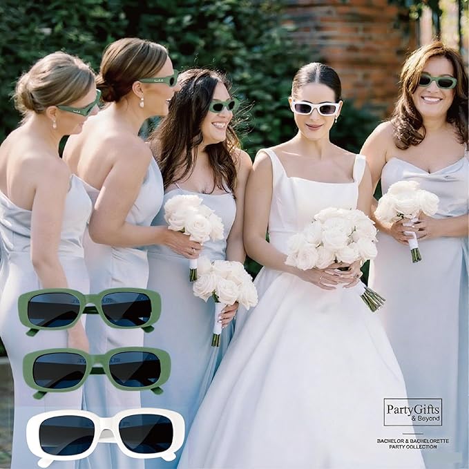 Bride Squad Bachelorette Party Favors 10 Pcs Team Bride Sunglasses Retro Rectangle Bridesmaid Gifts Sunglasses