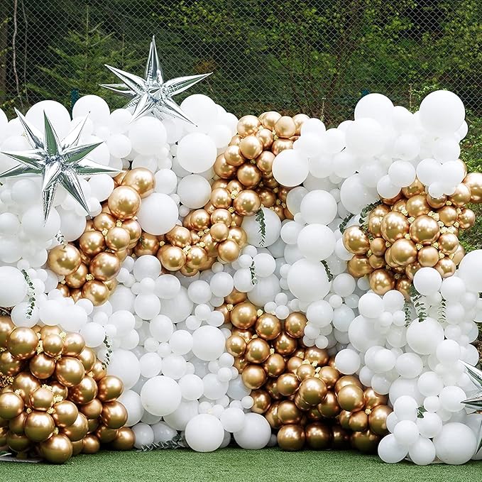 Matte White Balloons Cream Latex Balloon 5 10 12 18inch Different Sizes 103pcs White Balloons Kit for Kids Birthday Party Decoration Baby Shower Wedding Annversary Holiday