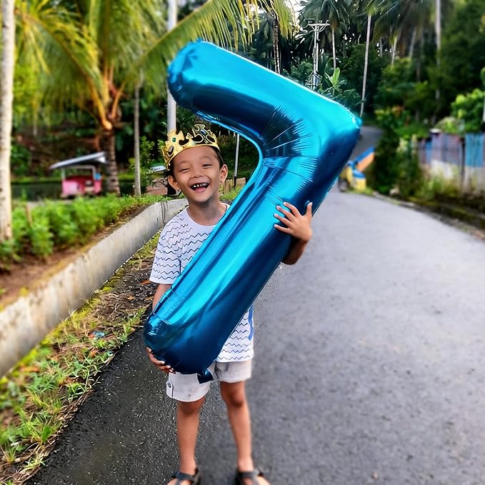 27 Number Balloons, Dark Blue Balloons for Man Woman 27th Birthday Decoration, Foil Number Ballon for 27, 72 Anniversary, Bridal Shower, Graduation, Halloween, Christmas, New Year