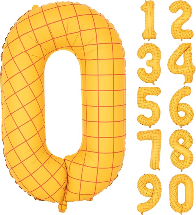 40 In Matte Yellow Number Balloons Helium Foil Mylar Balloon Birthday Party banquet Decoration Digital 0