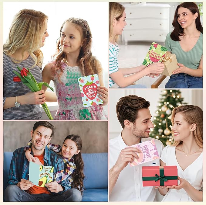 40 Pack Funny Thank You Cards with Envelopes & Stickers, 4×6 in Cute Thank You Card, Blank Cards Greeting Card for Kids Birthday, Wedding, Baby Shower, Easter, Graduation, Mother's Day